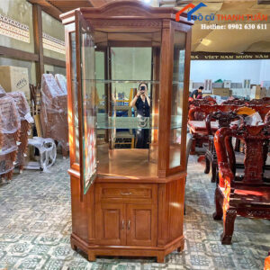 Thanh Lý Tủ Trưng Bày Góc Bo Cong Đẹp Mắt Mới 99%