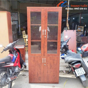 Tủ Hồ Sơ Gỗ Cũ 1M96x80CM Kiểu Dáng Truyền Thống