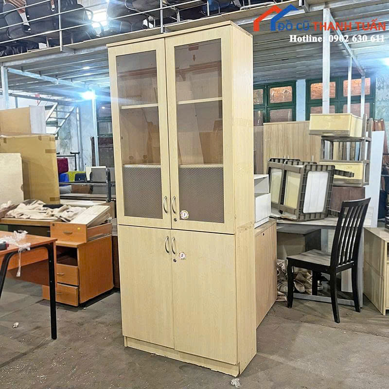 z6882817768090_73075ce250691123f3461e42cae2cb86 Tủ Hồ Sơ Gỗ Cũ 2M1x87CM Có Kính Dễ Quan Sát