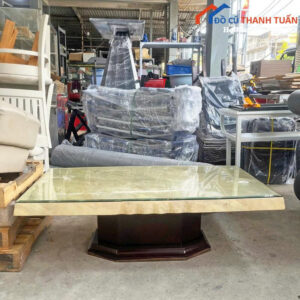 Bàn Sofa Cũ Hình Chữ Nhật Mặt Đá Vân Mây Sang Trọng