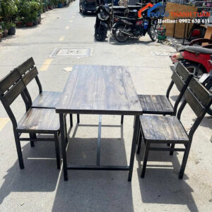 Bộ Bàn Ghế Ăn Gỗ Cũ Thiết Kế Nhỏ Gọn Giá Tốt