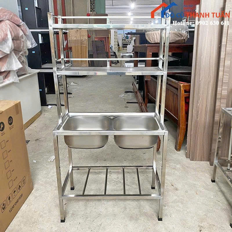 z6896169815127_5c8976aa8c16cc1f9775a9b073bb8330 Bồn Rửa Chén Inox Có Kệ Chắc Chắn Mới 99% (Nhiều Mẫu)