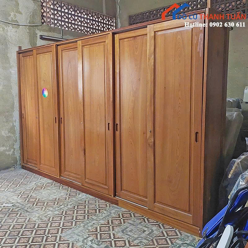 z6896230801412_ea0fe6169a0611349714a37d5c4b0083 Tủ Quần Áo Gỗ Cũ 3M6x2M29 Thiết Kế Cửa Lùa Tiện Lợi
