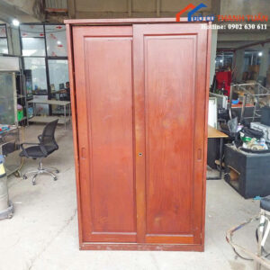 Tủ Đựng Giày Dép Gỗ Cũ 1M2x2M Có 2 Cửa Lùa