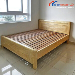 Thanh Lý Giường Gỗ Màu Sáng Đẹp Mắt Mới 99%