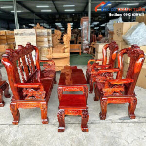Thanh Lý Bộ Salon Gỗ Chạm Khắc Tinh Xảo Mới 99%