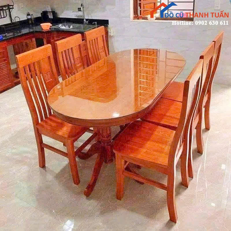 z6899105085355_0fc89d11971897e25210d752dd313e5d Bộ Bàn Ăn 6 Ghế Mặt Kính Oval Mới 99% (Nhiều Mẫu)