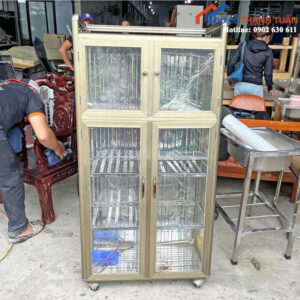 Tủ Chén Inox Cũ Thiết Kế Nhiều Ngăn Tiện Lợi