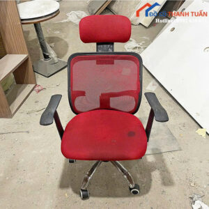 Ghế Văn Phòng Cũ Lưng Lưới Đỏ Có Tựa Đầu