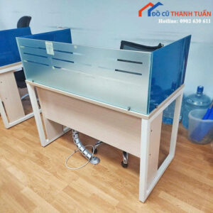 Bàn Làm Việc Cũ 1M2x60CM Chân Chữ U Có Vách Ngăn