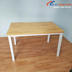 Bàn Làm Việc Gỗ Cũ 1M2x75CM Chân Trắng Hiện Đại