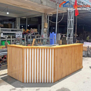 Quầy Pha Chế Cũ 2M8x1M57x1M1 Mặt Đá Bền Đẹp