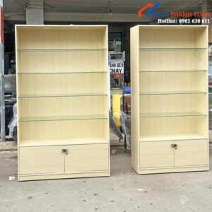Tủ Trưng Bày Gỗ Cũ 2M Thiết Kế 4 Tầng Rộng Rãi