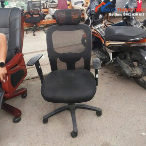 Ghế Văn Phòng Cũ Màu Đen Có Tựa Đầu Êm Ái