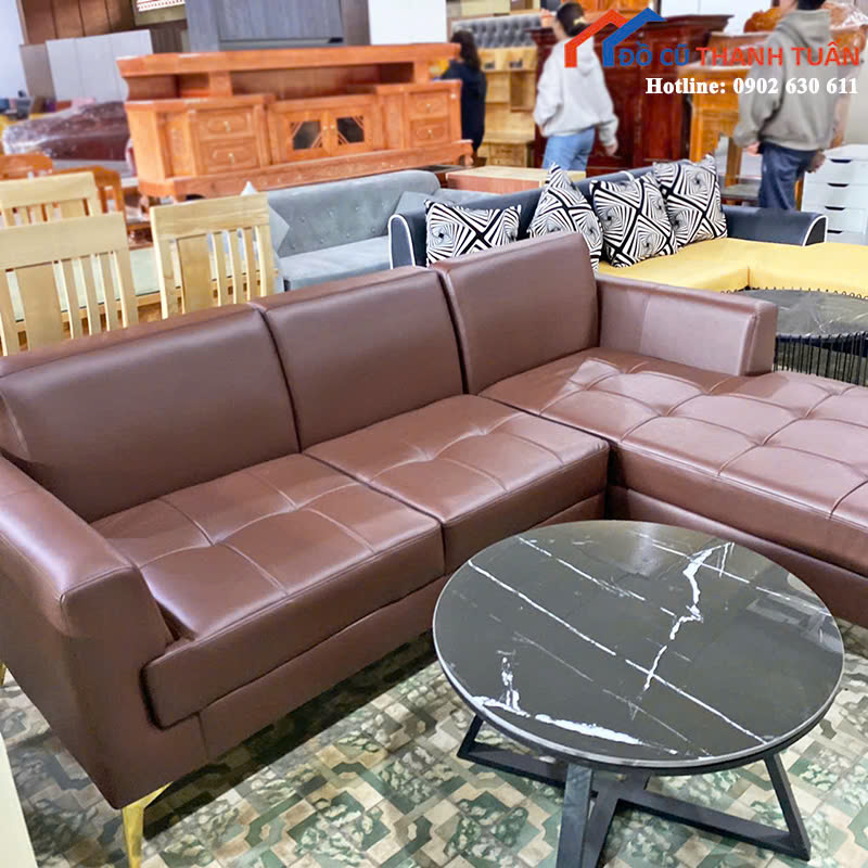z6936858548647_97b63d4d2223dd8b9561fed81893012a Sofa Góc Chữ L Màu Nâu Trầm Sang Trọng Mới 99%