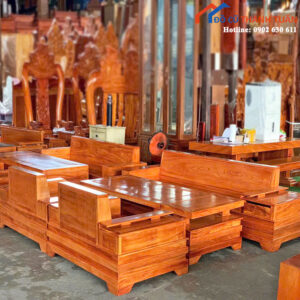 Thanh Lý Bộ Salon Gỗ Hương Đá Kiểu Đối Mới 99%
