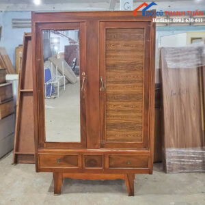 Tủ Quần Áo Cũ 1M22x1M9 Có 2 Cánh Kết Hợp Gương