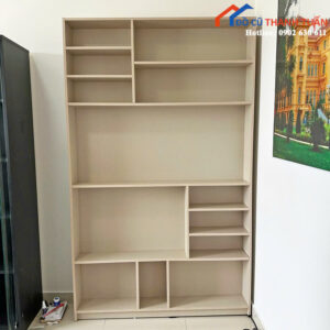 Tủ Trưng Bày Gỗ Cũ 1M32x2M2 Nhiều Ngăn Đẹp Mắt
