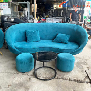 Sofa Cũ Bọc Đệm Kèm Bàn Trà Mặt Đá Sang Trọng