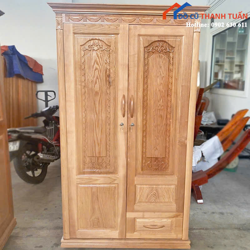 2c-3 Tủ Quần Áo Gỗ Thiết Kế 2 Cánh Mới 99% (Nhiều Mẫu)
