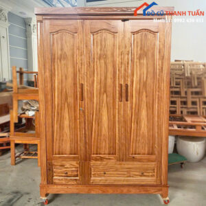 Tủ Quần Áo Gỗ Tự Nhiên 3 Cánh Mới 99% (Nhiều Mẫu)