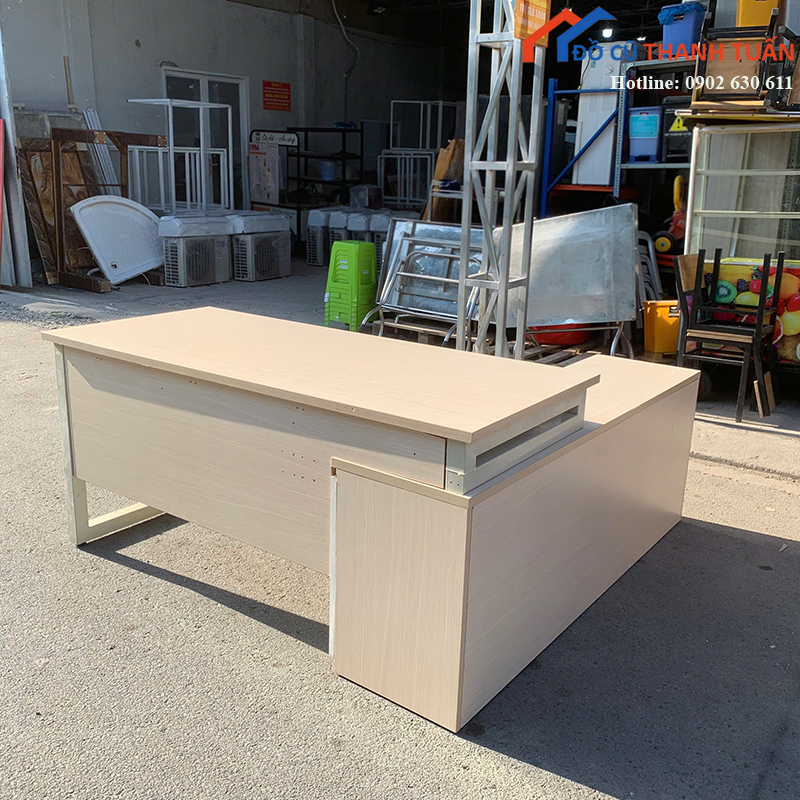 ban-giam-doc-cu-1m6x70cm-goc-l-mau-sang-hien-dai-4 Bàn Giám Đốc Cũ 1M6x70CM Góc L Màu Sáng Hiện Đại