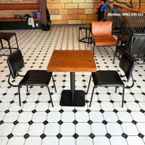 Bộ Bàn Cafe Cũ 2 Ghế Khung Sắt Chắc Chắn