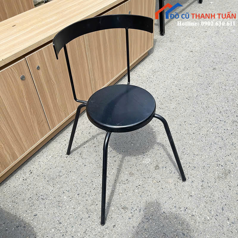 cf2-2-1 Ghế Cafe Sắt Cũ Khung Sắt Màu Đen Hiện Đại