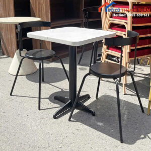 Bộ Bàn Ghế Cafe Cũ Mặt Vân Đá Sang Trọng