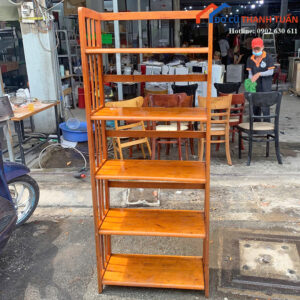 Kệ Sách Cũ Gỗ Tự Nhiên 5 Tầng Chắc Chắn