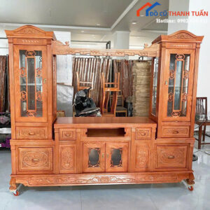 Kệ Tivi Gỗ Kết Hợp Tủ Trưng Bày Mới 99% (Nhiều Mẫu)