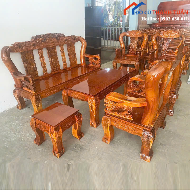 salon-1 Bộ Salon Gỗ Chạm Khắc Tinh Xảo Mới 99% (Nhiều Mẫu)