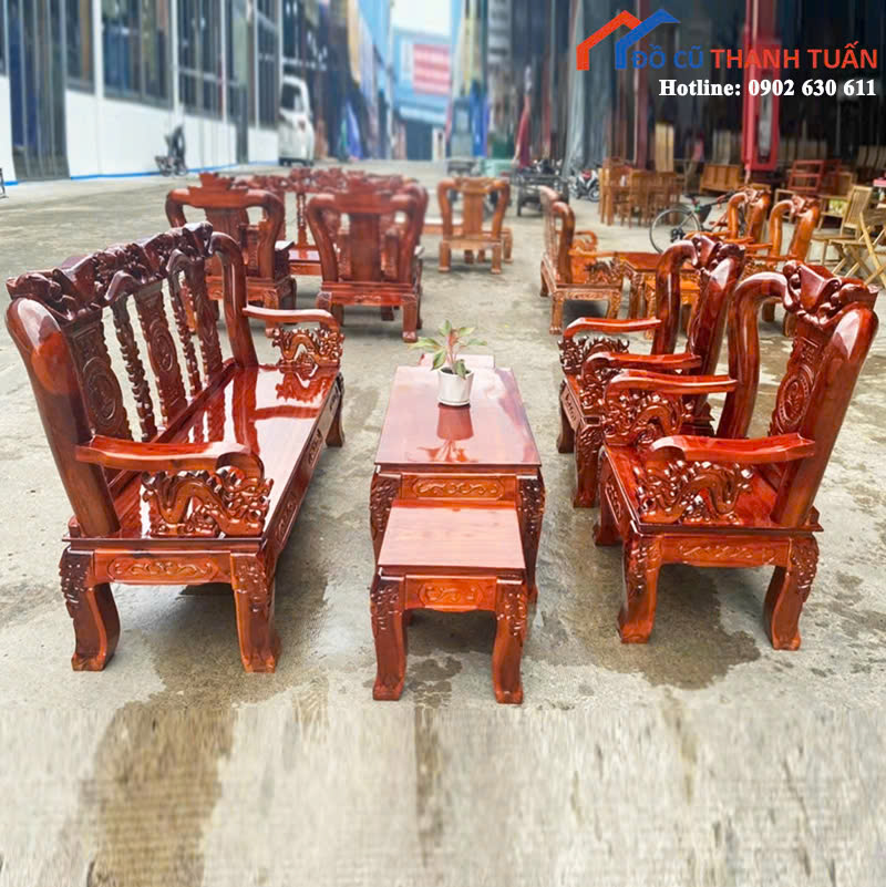 salon-2 Bộ Salon Gỗ Chạm Khắc Tinh Xảo Mới 99% (Nhiều Mẫu)