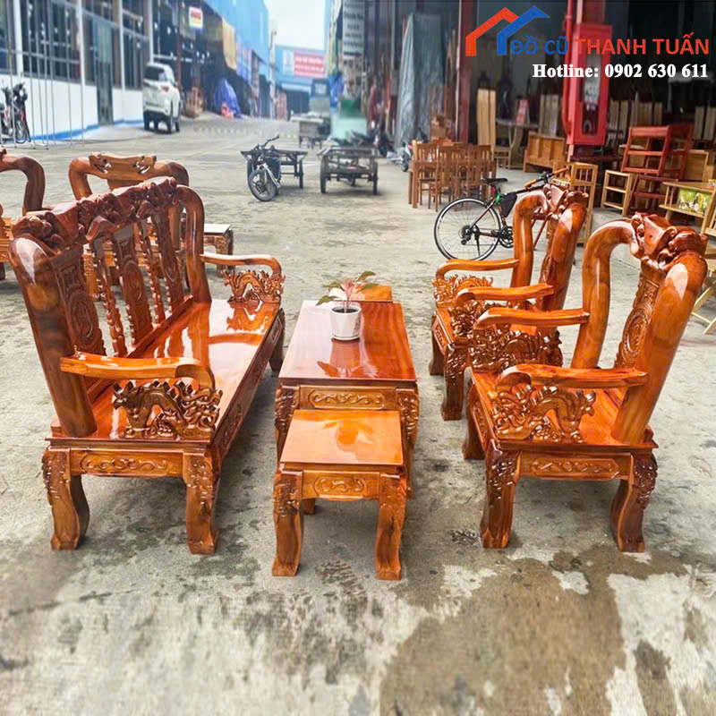 salon-3 Bộ Salon Gỗ Chạm Khắc Tinh Xảo Mới 99% (Nhiều Mẫu)