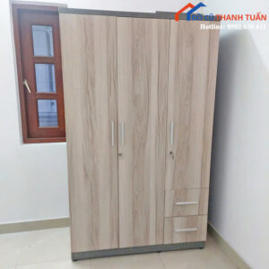 Tủ Quần Áo Cũ 3 Cánh Màu Sáng Nhiều Ngăn Tiện Lợi