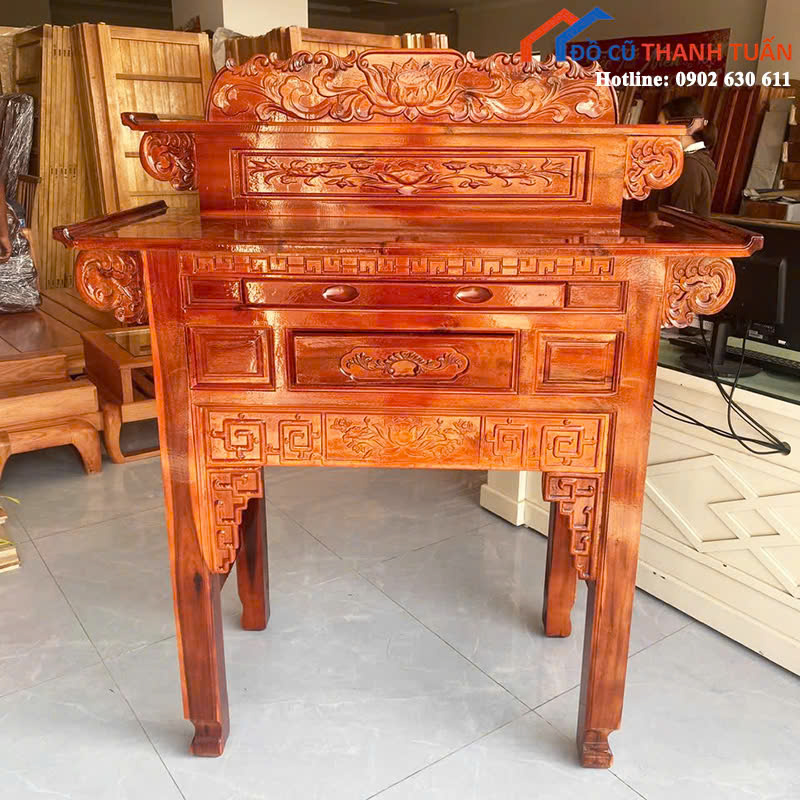 tu-tho-2 Tủ Thờ Gỗ Hoa Văn Cổ Điển Mới 99% (Nhiều Mẫu)