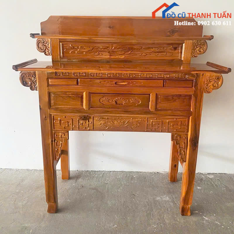 tu-tho-3 Tủ Thờ Gỗ Hoa Văn Cổ Điển Mới 99% (Nhiều Mẫu)