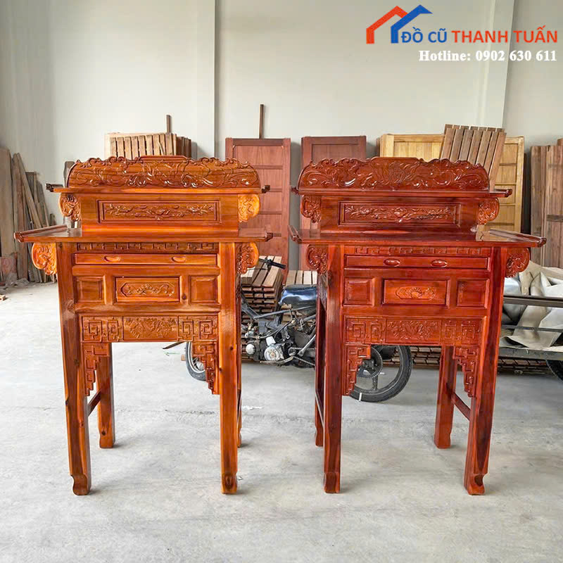 tu-tho-5 Tủ Thờ Gỗ Hoa Văn Cổ Điển Mới 99% (Nhiều Mẫu)