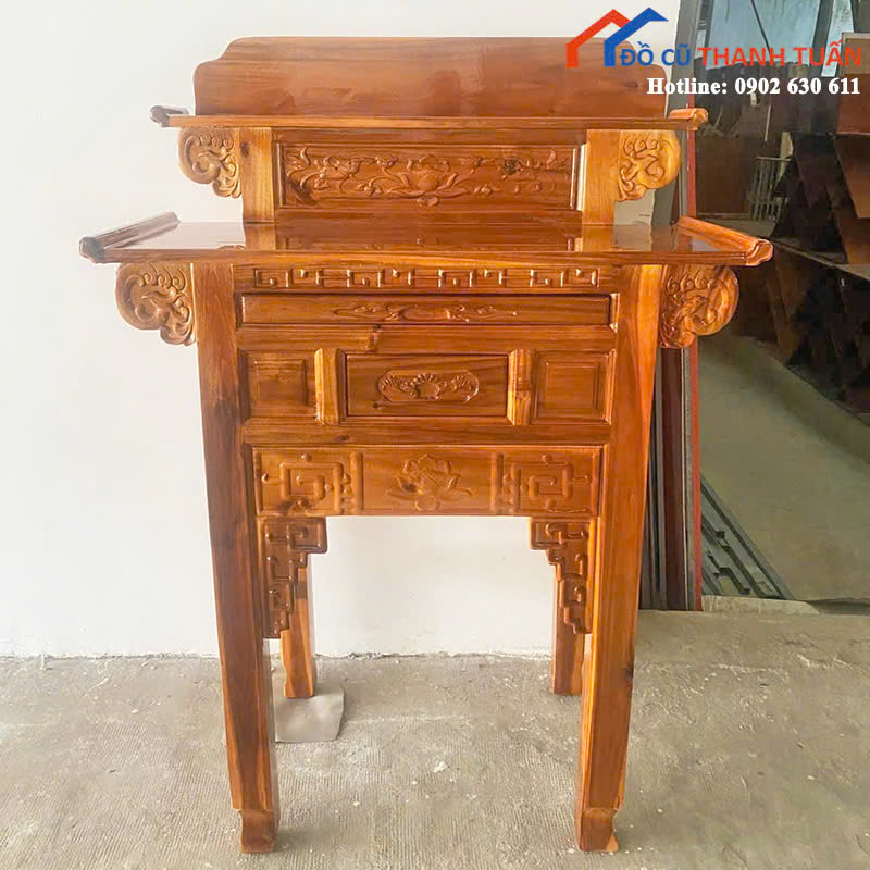 tu-tho-8 Tủ Thờ Gỗ Hoa Văn Cổ Điển Mới 99% (Nhiều Mẫu)