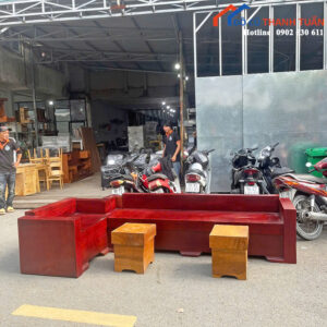 Bộ Salon Gỗ Cũ 2M7x1M4 Màu Cánh Gián Sang Trọng
