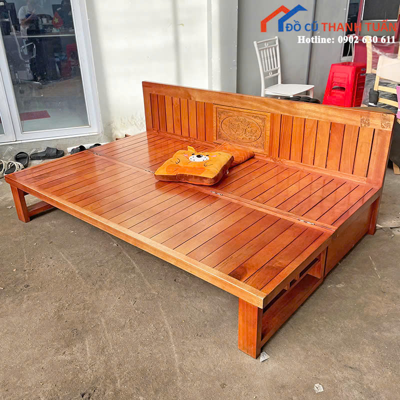 z6971160231162_08363741a2f3756e7219fc63237be70a Bộ Trường Kỷ Gỗ Cũ 1M8x60CM Có Hộc Đựng Đồ