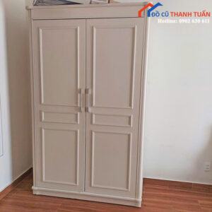 Tủ Quần Áo Cũ 2M3x1M4 Màu Trắng Thiết Kế 2 Cánh