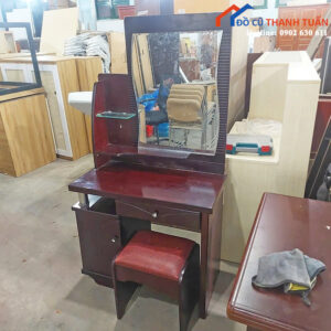 Bàn Trang Điểm Gỗ Cũ 1M5x80CM Màu Nâu Kèm Ghế