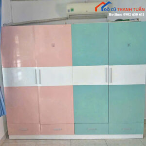 Tủ Quần Áo Gỗ Cũ 2M4x2M Màu Sắc Tươi Tắn