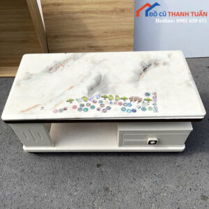 Bàn Sofa Cũ Màu Trắng Thiết Kế Vân Mây Đẹp Mắt