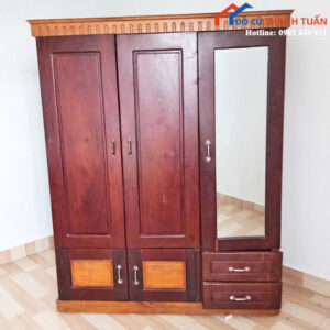 Tủ Quần Áo Cũ Thiết Kế 3 Cánh Có Ngăn Tiện Lợi