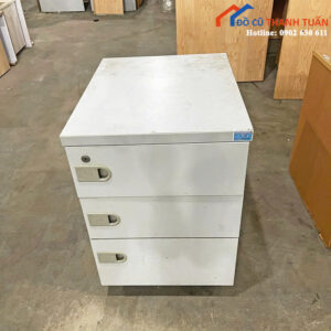 Tủ Hồ Sơ Cũ Màu Trắng Thiết Kế 3 Ngăn Nhỏ Gọn