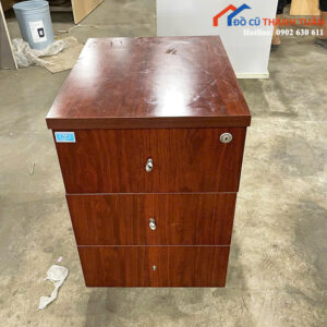 Tủ Hồ Sơ Cũ Màu Nâu Thiết Kế 3 Ngăn Hiện Đại
