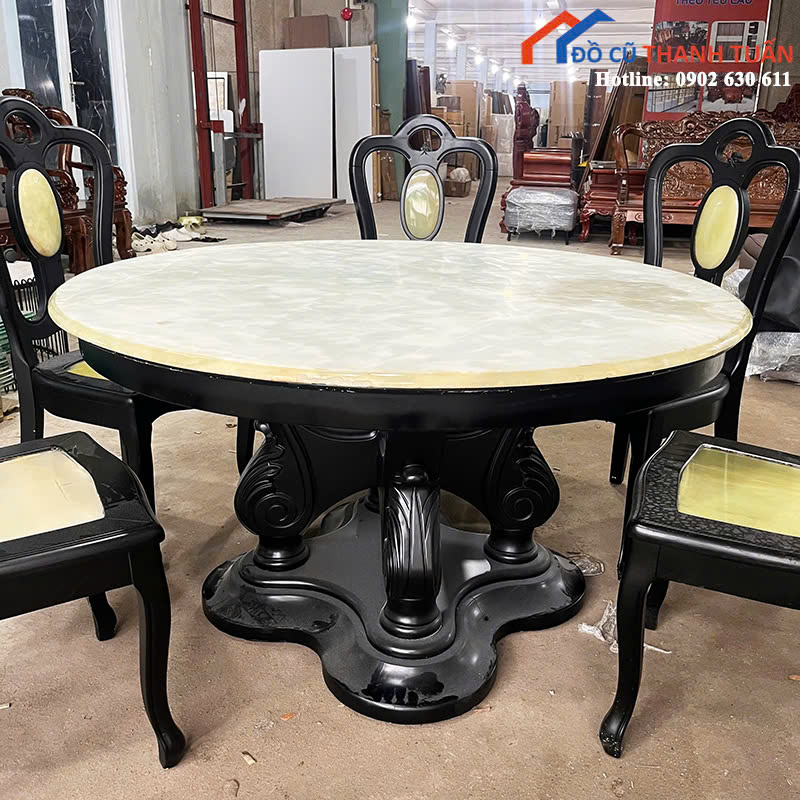 z7007881060598_603ab6d356789f56609865eb8974bde0 Bộ Bàn Ăn Cũ 6 Ghế Màu Đen Sang Trọng Giá Tốt