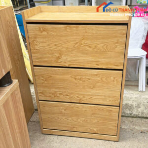 Tủ Giày Cũ Gỗ Thiết Kế 3 Tầng Gấp Vào Tiện Lợi